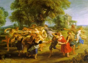 A Peasant Dance by Peter Paul Rubens Oil Painting