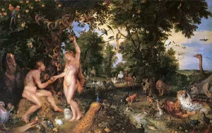 Adam and Eve in Worthy Paradise painting by Peter Paul Rubens