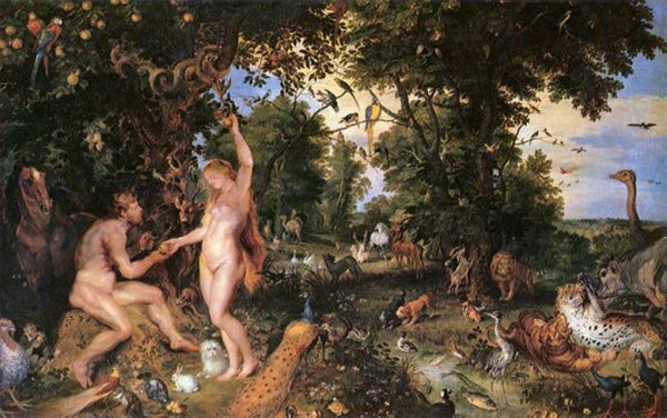 Main Product Photo of Adam and Eve in Worthy Paradise Painting by Peter Paul Rubens