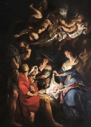 Adoration of the Shepherds by Peter Paul Rubens Oil Painting
