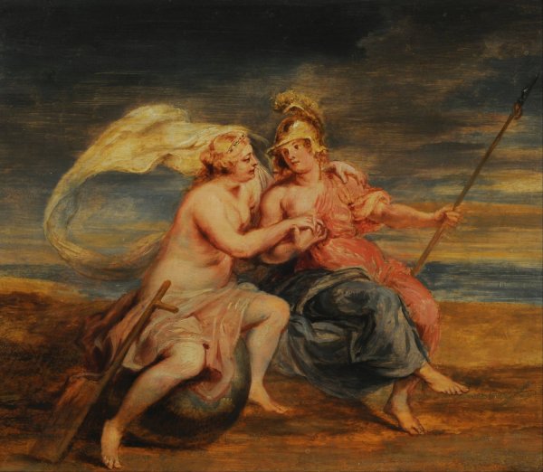 Alegoria de la Fortuna y la Virtud  by Peter Paul Rubens - Hand-Painted Oil Painting Reproduction