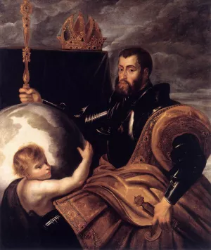Allegory on Emperor Charles as Ruler of Vast Realms by Peter Paul Rubens - Oil Painting Reproduction