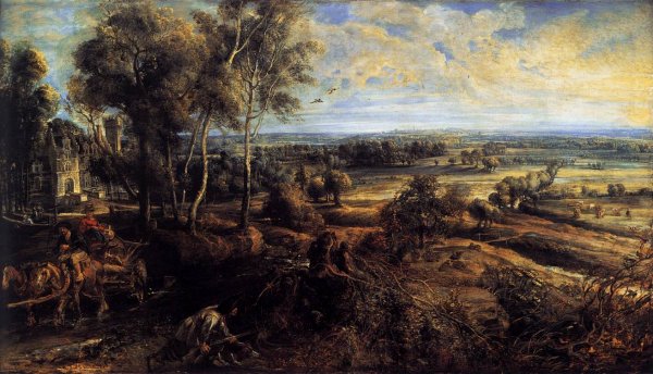 Main Product Photo of An Autumn Landscape with a View of Het Steen Painting by Peter Paul Rubens