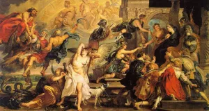 Apotheosis of Henry IV and the Proclamation of the Regency of Marie de Medici by Peter Paul Rubens - Oil Painting Reproduction