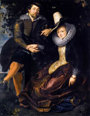 Artist and His First Wife, Isabella Brant, in the Honeysuckle Bower by Peter Paul Rubens Oil Painting