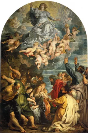 Assumption of Virgin by Peter Paul Rubens Oil Painting