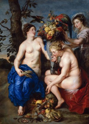Ceres With Two Nymphs by Peter Paul Rubens Oil Painting