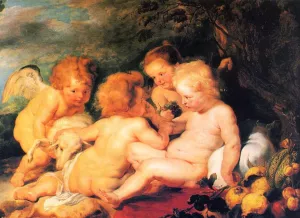 Christ and St. John with Angels by Peter Paul Rubens Oil Painting