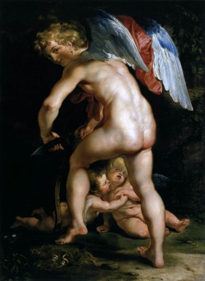 Cupid Making His Bow by Peter Paul Rubens Oil Painting
