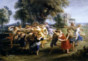 Dance of Italian Villagers by Peter Paul Rubens Oil Painting