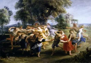 Dance of Italian Villagers by Peter Paul Rubens - Oil Painting Reproduction