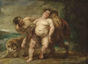 Drunken Bacchus with Faun and Satyr by Peter Paul Rubens Oil Painting