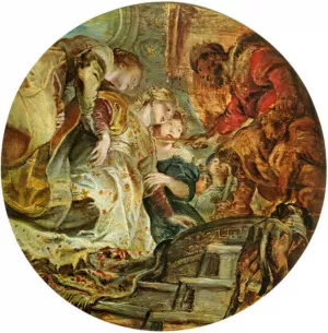 Esther and Ahasverus Oil painting by Peter Paul Rubens