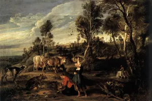 Farm at Laken by Peter Paul Rubens Oil Painting