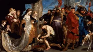 Head of Cyrus Brought to Queen Tomyris by Peter Paul Rubens - Oil Painting Reproduction