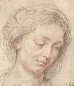 Head of woman painting by Peter Paul Rubens