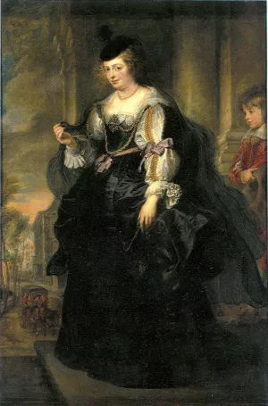 Helena Fourment with Frans Rubens painting by Peter Paul Rubens