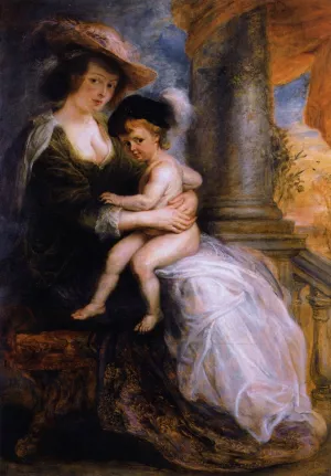 Helena Fourment with her Son Francis by Peter Paul Rubens - Oil Painting Reproduction