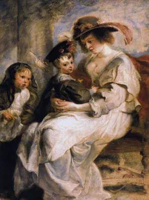 Helene Fourment with Her Children, Clara, Johanna and Frans by Peter Paul Rubens Oil Painting