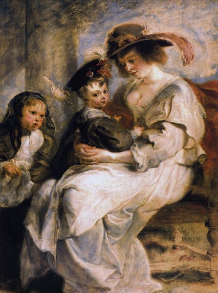 Helene Fourment with Her Children, Clara, Johanna and Frans by Peter Paul Rubens - Hand-Painted Oil Painting Reproduction