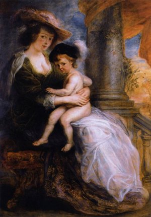 Helene Fourment with Her Son Frans by Peter Paul Rubens Oil Painting