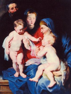 Holy Family with St Elizabeth and St John the Baptist by Peter Paul Rubens Oil Painting