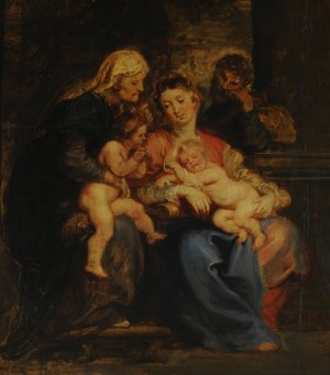 La Sagrada familia con Santa Isabel y San Juan by Peter Paul Rubens Oil Painting