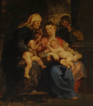 La Sagrada familia con Santa Isabel y San Juan by Peter Paul Rubens Oil Painting