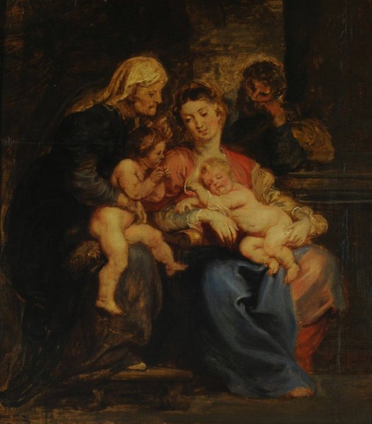 La Sagrada familia con Santa Isabel y San Juan  by Peter Paul Rubens - Hand-Painted Oil Painting Reproduction