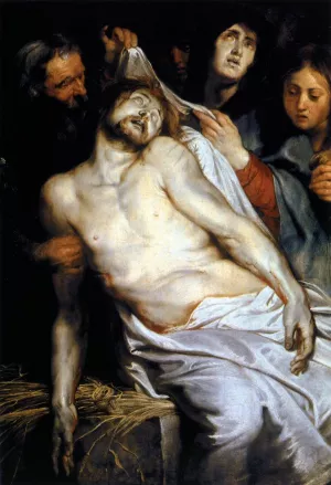 Lamentation Christ on the Straw by Peter Paul Rubens - Oil Painting Reproduction