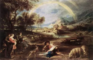 Landscape with a Rainbow by Peter Paul Rubens Oil Painting