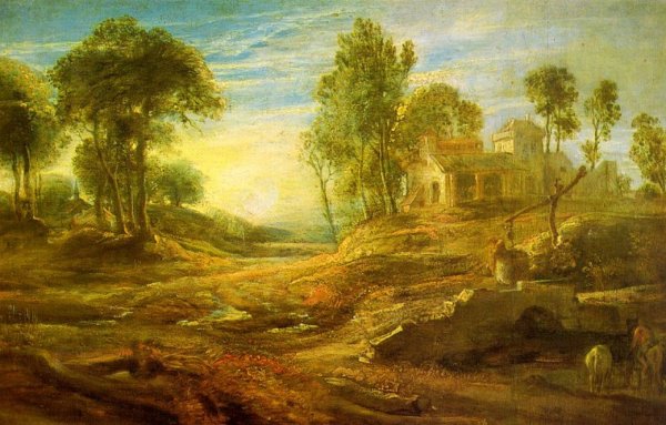 Landscape with a Watering Place by Peter Paul Rubens - Hand-Painted Oil Painting Reproduction