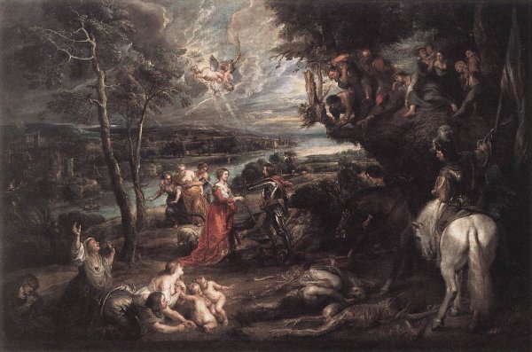 Landscape with Saint George and the Dragon by Peter Paul Rubens - Hand-Painted Oil Painting Reproduction