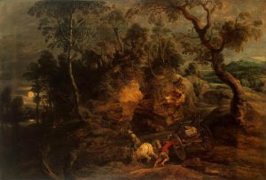 Landscape with Stone Carriers by Peter Paul Rubens Oil Painting