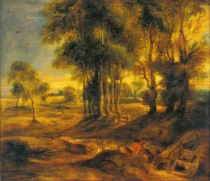 Landscape with the Carriage at the Sunset Oil painting by Peter Paul Rubens