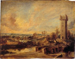 Landscape with Tower by Peter Paul Rubens Oil Painting