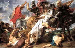 Lion Hunt painting by Peter Paul Rubens