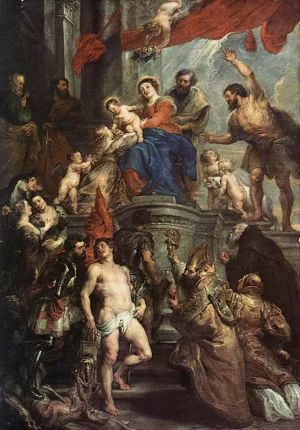 Madonna Enthroned with Child and Saints by Peter Paul Rubens - Oil Painting Reproduction