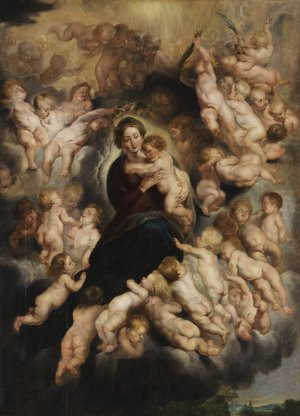 Maria mit Kind im Engelskranz by Peter Paul Rubens Oil Painting