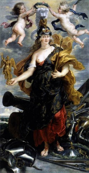 Marie de Medicis as Bellona by Peter Paul Rubens - Hand-Painted Oil Painting Reproduction
