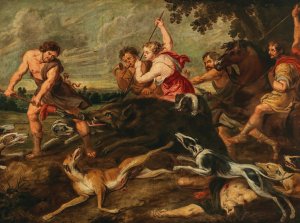 Meleager and Atalante hunting the Calydonian boar by Peter Paul Rubens Oil Painting