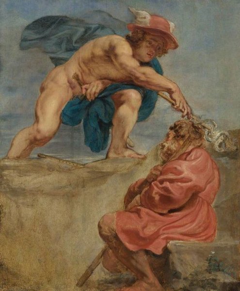 Mercury and a Sleeping Herdsman by Peter Paul Rubens - Hand-Painted Oil Painting Reproduction