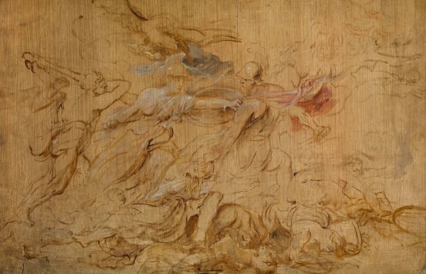 Minerva and Hercules Restraining Mars by Peter Paul Rubens - Hand-Painted Oil Painting Reproduction