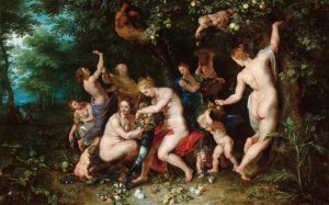 Nymphs Filling The Cornucopia by Peter Paul Rubens Oil Painting