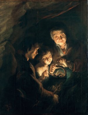 Old Woman with a Basket of Coal by Peter Paul Rubens Oil Painting