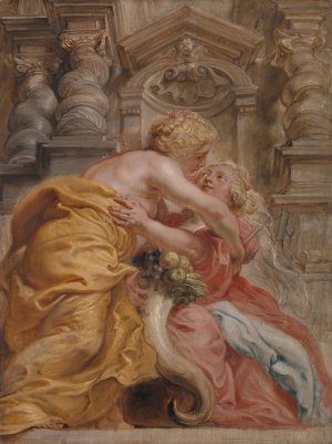 Peace Embracing Plenty by Peter Paul Rubens Oil Painting