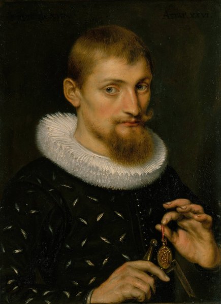 Portrait of a Man, Possibly an Architect or Geographer  by Peter Paul Rubens - Hand-Painted Oil Painting Reproduction