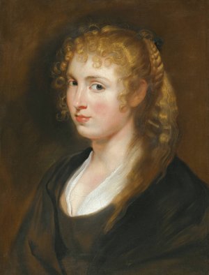 Portrait Of A Young Woman With Braided Hair, Said To Be Helene Fourment by Peter Paul Rubens Oil Painting