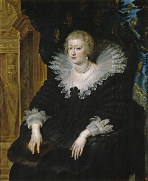 Portrait of Anne of Austria  by Peter Paul Rubens - Hand-Painted Oil Painting Reproduction