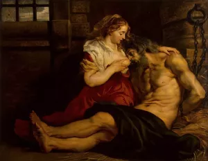 Roman Charity painting by Peter Paul Rubens